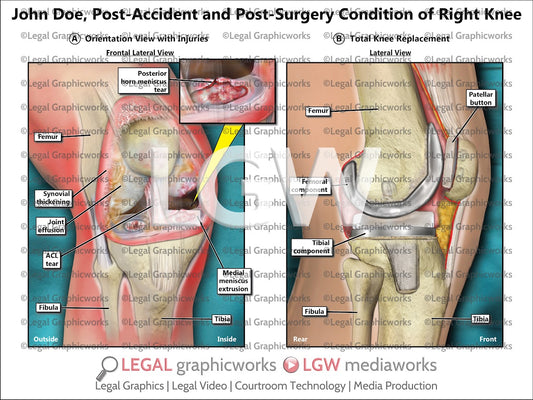 Post-Accident and Post-Surgery Condition of Right Knee