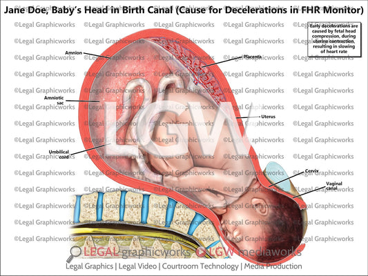 Baby's Head in Birth Canal (Cause for Decelerations in FHR Monitor)