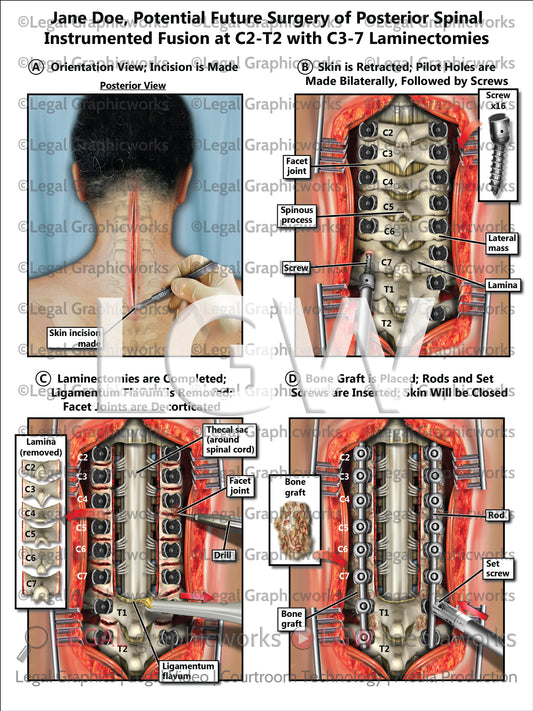 Potential Future Surgery of Posterior Spinal Instrumented Fusion at C2-T2 with C3-7 Laminectomies