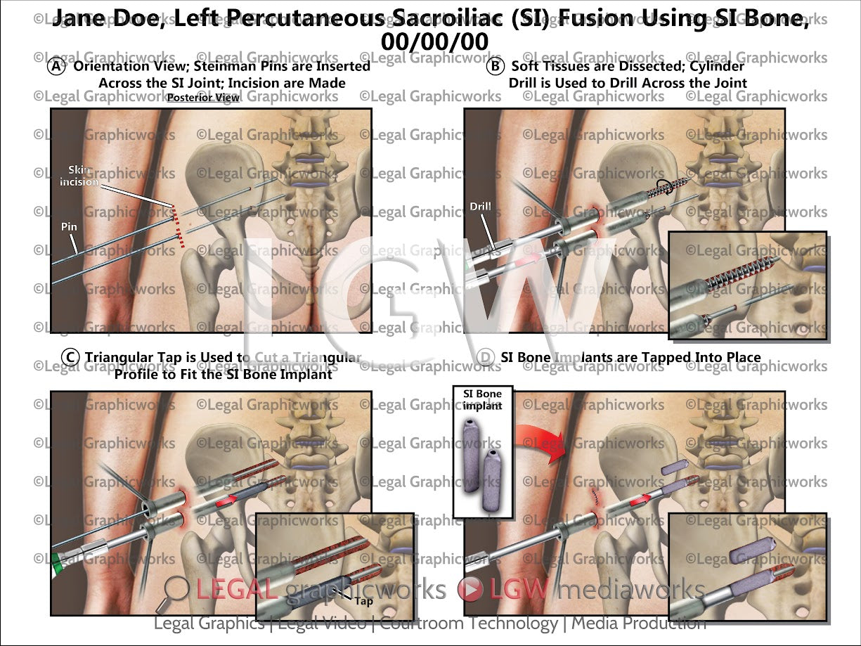 Left Percutaneous Sacroiliac (SI) Fusion Using SI Bone