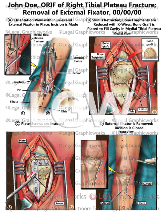 ORIF of Right Tibial Plateau Fracture; Removal of External Fixator