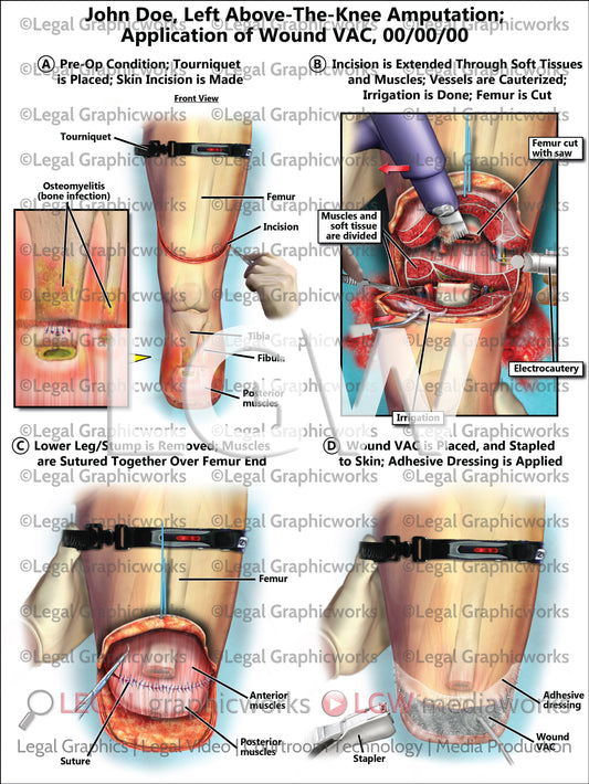 Left Above-the-Knee Amputation; Application of Wound VAC