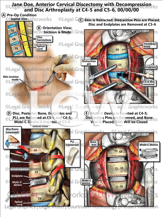 Anterior Cervical Discectomy with Decompression and Disc Arthroplasty at C4-5 and C5-6