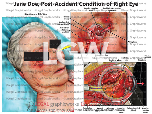 Post-Accident Condition of Right Eye