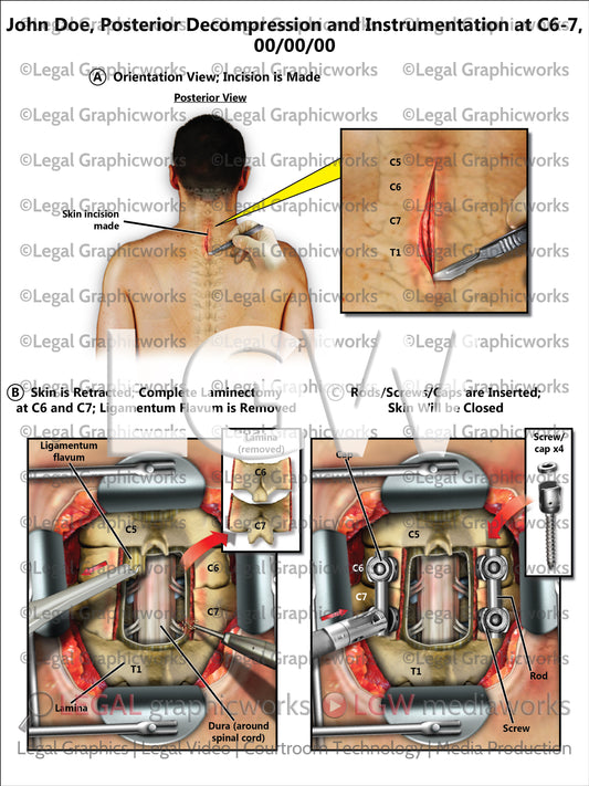 Posterior Decompression and Instrumentation at C6-7