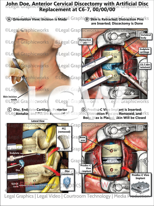 Anterior Cervical Discectomy with Artificial Disc Replacement at C6-7