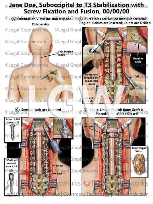 Suboccipital to T3 Stabilization with Screw Fixation and Fusion