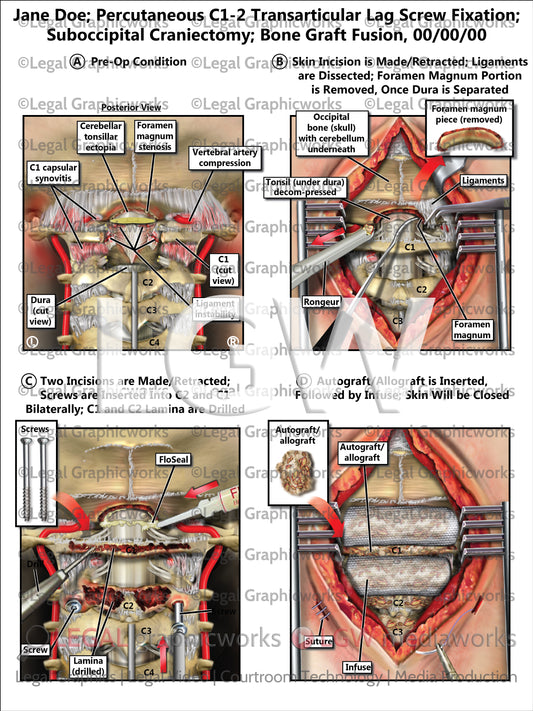 Percutaneous C1-2 Transarticular Lag Screw Fixation; Suboccipital Craniectomy; Bone Graft Fusion