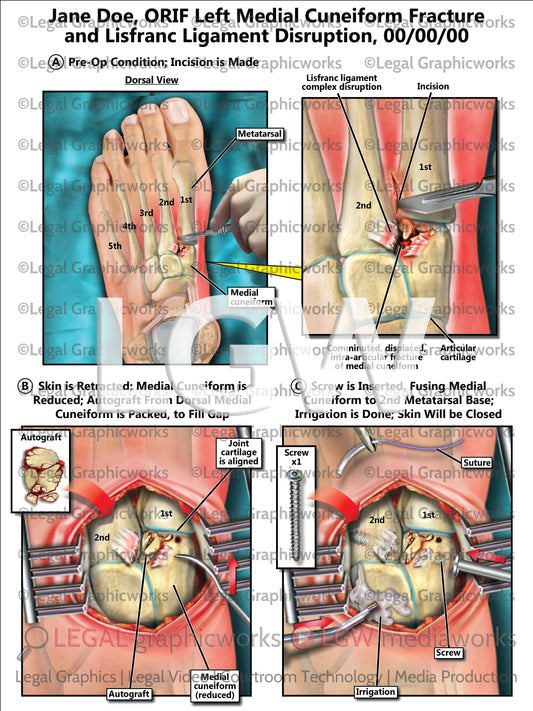 ORIF Left Medial Cuneiform Fracture and Lisfranc Ligament Disruption