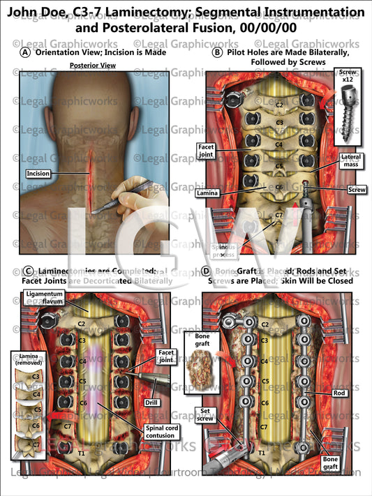 C3-7 Laminectomy; Segmental Instrumentation and Posterolateral Fusion