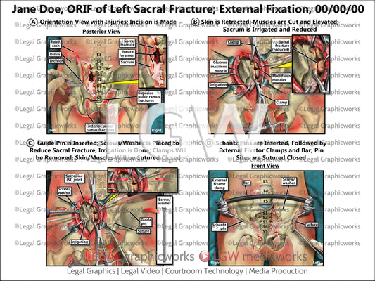 ORIF of Left Sacral Fracture; External Fixation