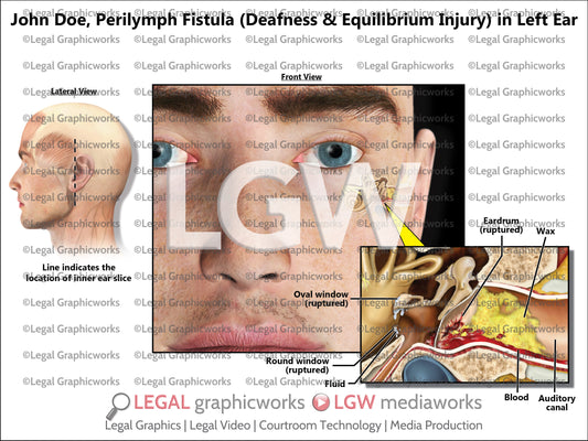 Perilymph Fistula (Deafness and Equilibrium Injury) in Left Ear