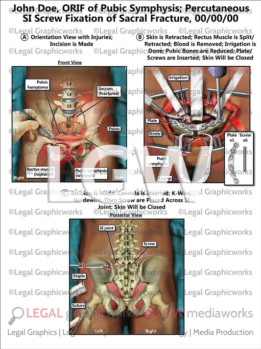 ORIF of Pubic Symphysis; Percutaneous SI Screw Fixation of Sacral Fracture