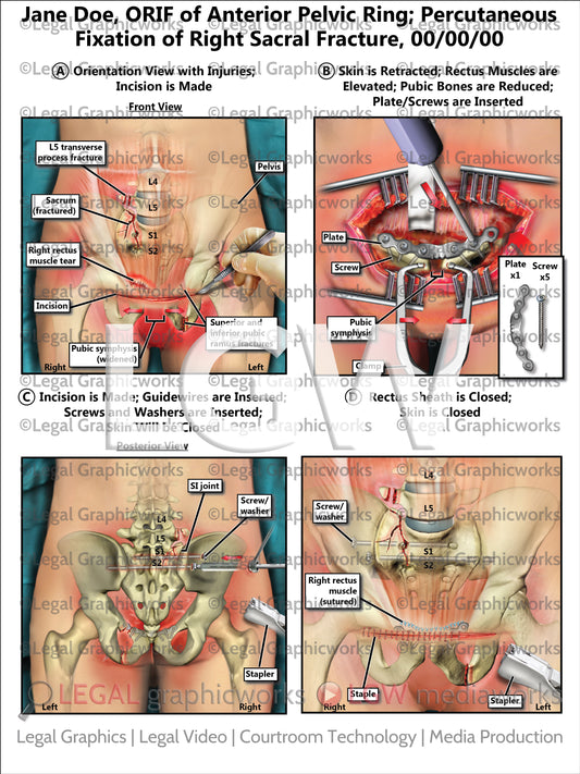 ORIF of Anterior Pelvic Ring; Percutaneous Fixation of Right Sacral Fracture
