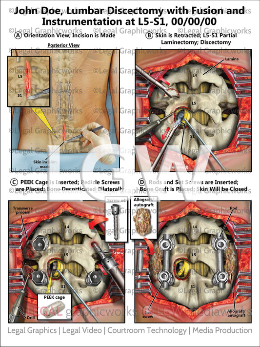 Lumbar Discectomy with Fusion and Instrumentation at L5-S1