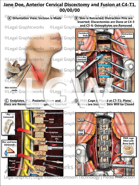 Anterior Cervical Discectomy and Fusion at C4-T1