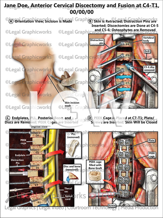 Anterior Cervical Discectomy and Fusion at C4-T1