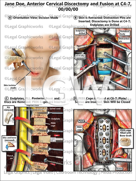 Anterior Cervical Discectomy and Fusion at C4-7