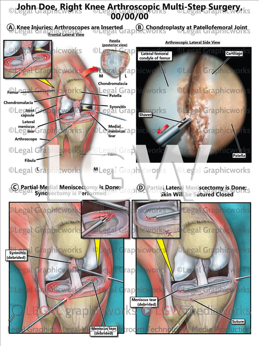 Right Knee Arthroscopic Multi-Step Surgery