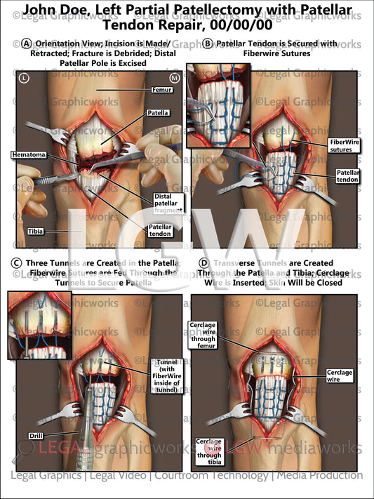 Left Partial Patellectomy with Patellar Tendon Repair