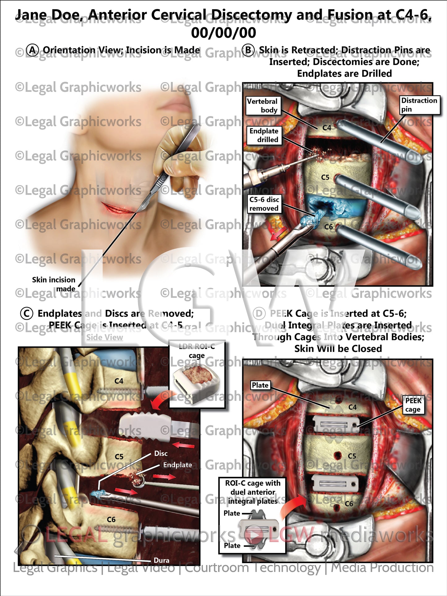 Anterior Cervical Discectomy and Fusion at C4-6